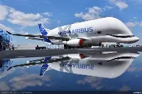 Beluga XL airplane with particular livery, chosen by Airbus employees