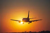 Aircraft at the sunset