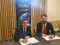 Massimo Claudio Comparini, CEO of Thales Alenia Space Italia and Lorenzo Feruglio, CEO of Aiko signed Mou for projects in the Artificial Intelligence for the space