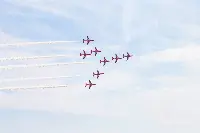 The "Bournemouth Air Festival 2019" is taking place in Great Britain (Red Arrows fly)