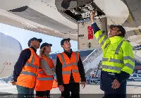 Technicians for checks on Airbus aircraft