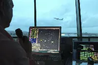 Air traffic controller in service