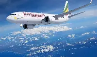 Boeing B-737 MAX 8 airplane of Ethiopian Airlines