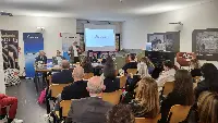 Conferenza stampa di presentazione di Aeroitalia sullo scalo umbro svoltasi presso il Museo della ceramica a Deruta