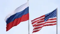 Flags of Russia and United States
