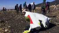 Wreckage of Boeing B-737 MAX 8 aircraft that crased in Ethiopia on March 10, 2019,