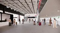 Rappresentazione nuova area partenze-check-in all'aeroporto "Cristoforo Colombo" di Genova