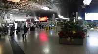 Departure terminal decorated for Christmas at Catania airport