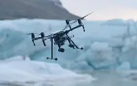 Drone aircraft in flight