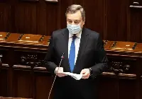 President of the Italian Council of ministers Mario Draghi during a speech
