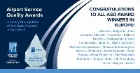 Aci Europe: Europe’s best airports for customer experience revealed