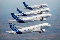 Airbus aircraft family in formation