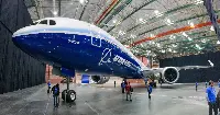 The new Boeing B-777/9X aircraft in Everett plant