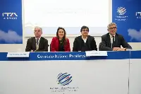 Da sinistra: Pierluigi Di Palma, presidente Enac; Alessandra Locatelli, ministro Disabilità; Luca Pancalli, presidente Comitato italiano paralimpico; Fabio Maria Lazzerini, ad e dg ITA Airways