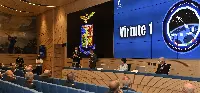 Rome, September 2, 2021. Press conference to announce scientific suborbital mission AMI-CNR, on Spaceshiptwo aircraft by Virgin Galactic took place at Palazzo Aeronautica