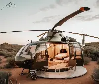 Decommissioned helicopter turned into a luxury motorhome