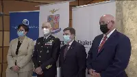 From left to right: Maria Chiara Carrozza, president of Consiglio nazionale delle ricerche (Cnr), the the Chief of Staff of the Air Force, Air Squad General Alberto Rosso, Massimo Claudio Comparini, CEO of Thales Alenia Space and Michael Suffredini, CEO of Axiom Space