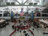 Interior of terminal 1 at New York's "John F. Kennedy" airport