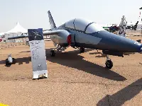 M-345 airplane at the "Africa Aerospace and Defence" (September 19-23, 2018) in Pretoria