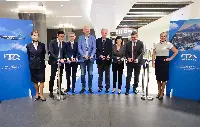 ITA Airways: ribbon cutting ceremony for the inauguration of the new direct flight Rome-Fiumicino/Tokyo-Haneda occurred on November 5, 2022; in the middle Pierluigi Di Palma, President of Enac (Italian Civil Aviation Authority)