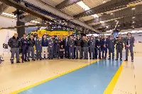 Consegna del primo elicottero AW-169M, destinato alla Guardia di Finanza, caratterizzato da una speciale configurazione con pattini.
