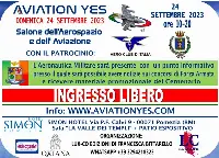 Locandina evento "Aviation Yes" di domenica 24 settembre 2023 dalle 10 alle 20 nella Valle dei Templi al "Simon Hotel" a Pomezia (Roma)