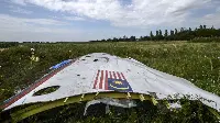 Part of the fuselage of the Boeing B-777/200ER of Malaysia Airlines shot down by a missile in Ukraine in July 2014