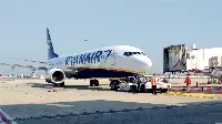 Boeing B-737/800 of Ryanair at the Roma-Fiumicino airport