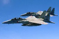 Two F-15 fighter aircraft of the Japanese Air Self-Defense Force
