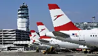 Airplanes of Austrian Airlines at Vienna Airport
