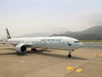An aircraft Boeing B-777/300ER of Cathay Pacific airline