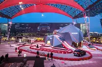 Fully electric Audi e-tron car landed at Munich Airport