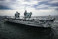 The British aircraft carrier HMS Prince of Wales of the Royal Navy