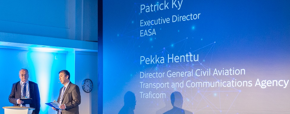 EASA Annual Safety Conference on November 4-5, 2019 in Helsinki: Patrick Ky (right) and Pekka Henttu (left), DG of Civil Aviation at the Finnish aviation agency Traficom