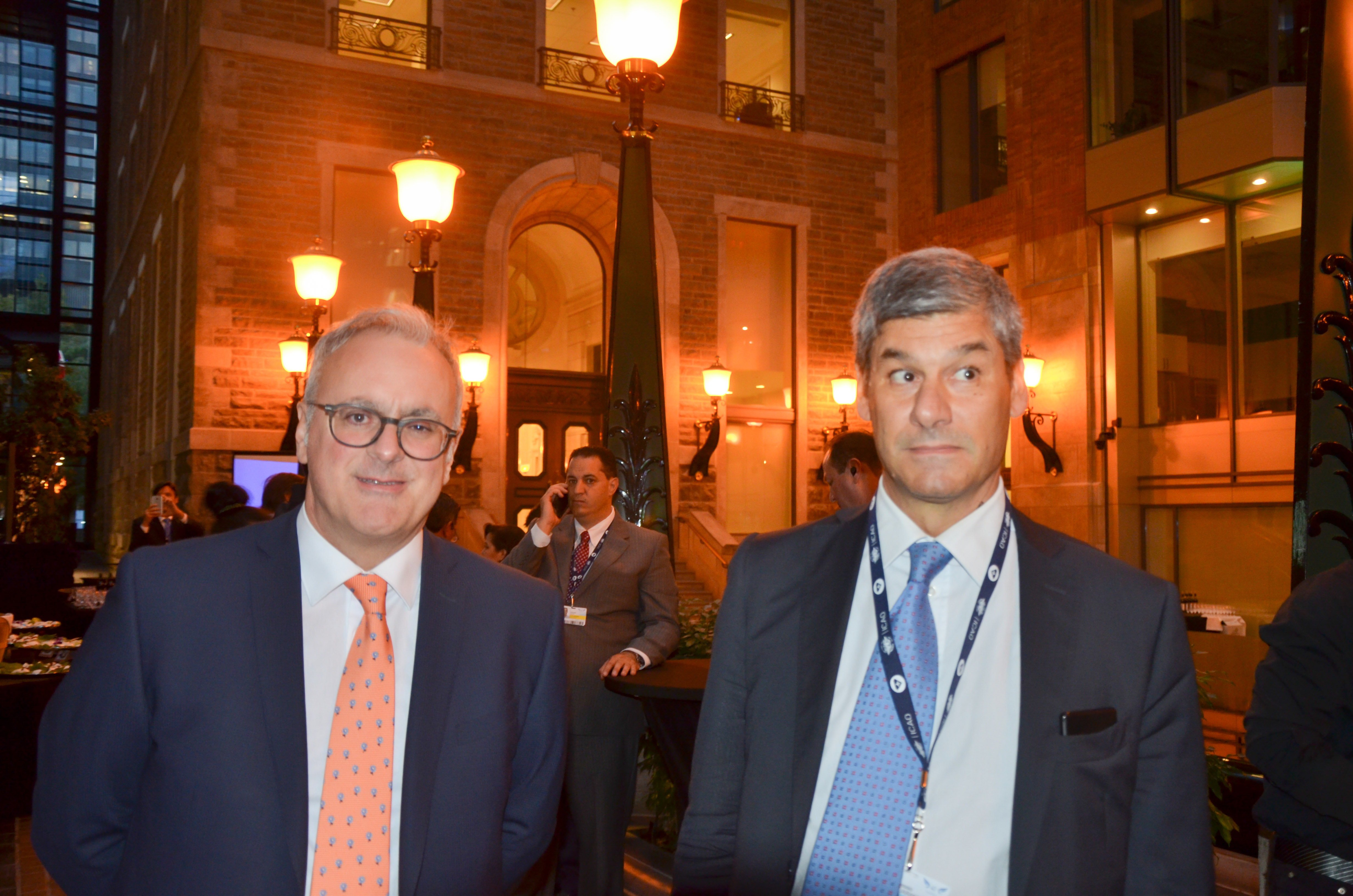 Da sinistra: il presidente Enac, Nicola Zaccheo ed il direttore generale Alessio Quaranta all'iniziativa promozionale dell'Italia del 25 settembre 2019 a Montreal per la 40esima assemblea Icao