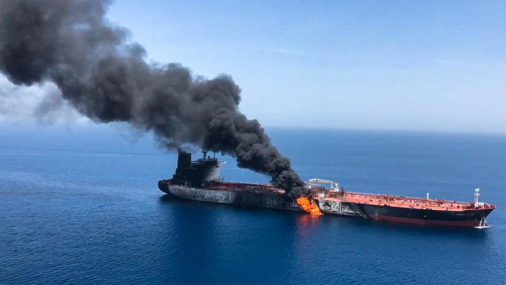 Una delle due navi petroliere attaccate il 13 giugno 2019 nel Golfo dell'Oman