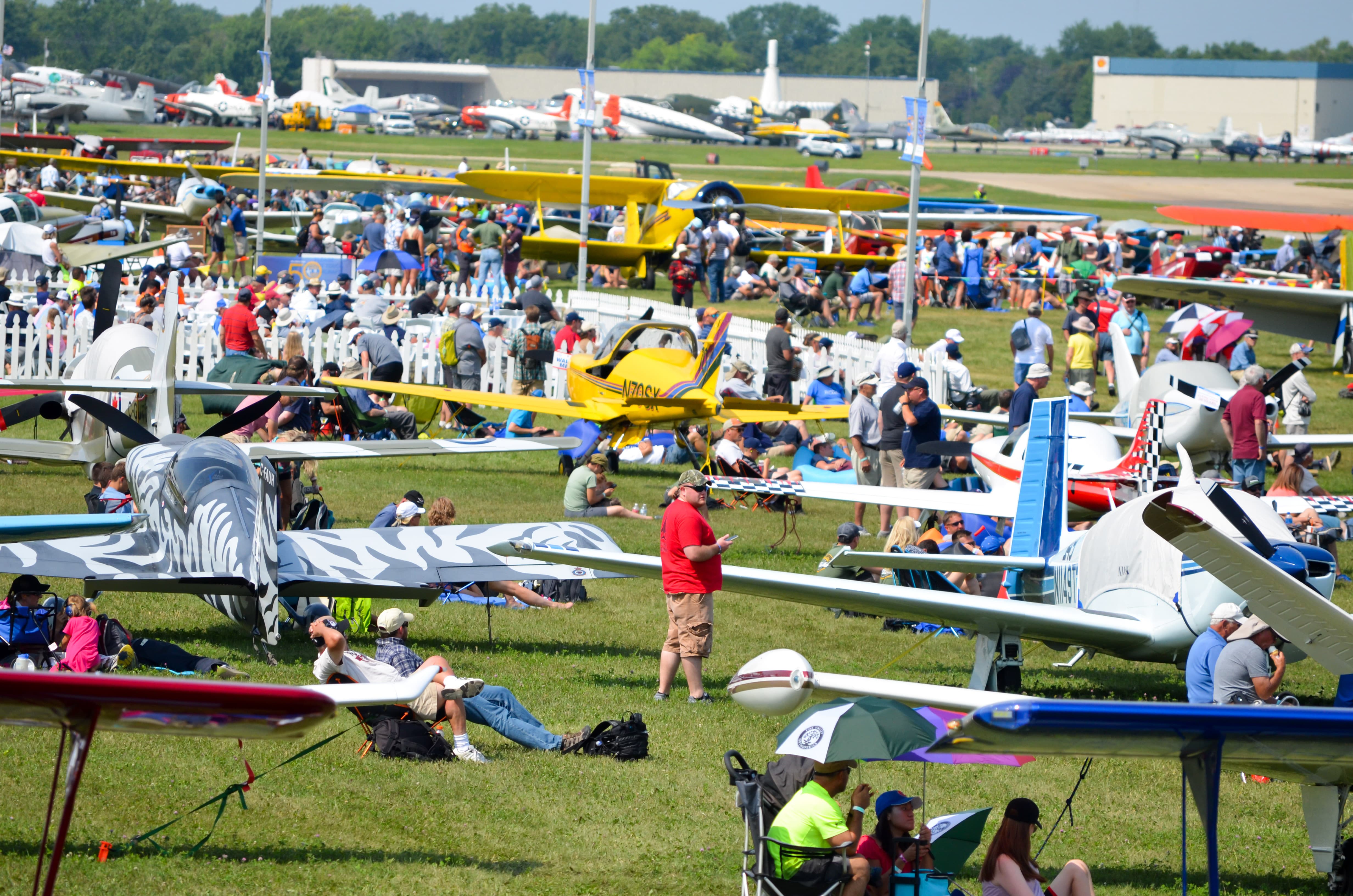 Aircraft at the 50th anniversary of the "Oshkosh" event in July 2019