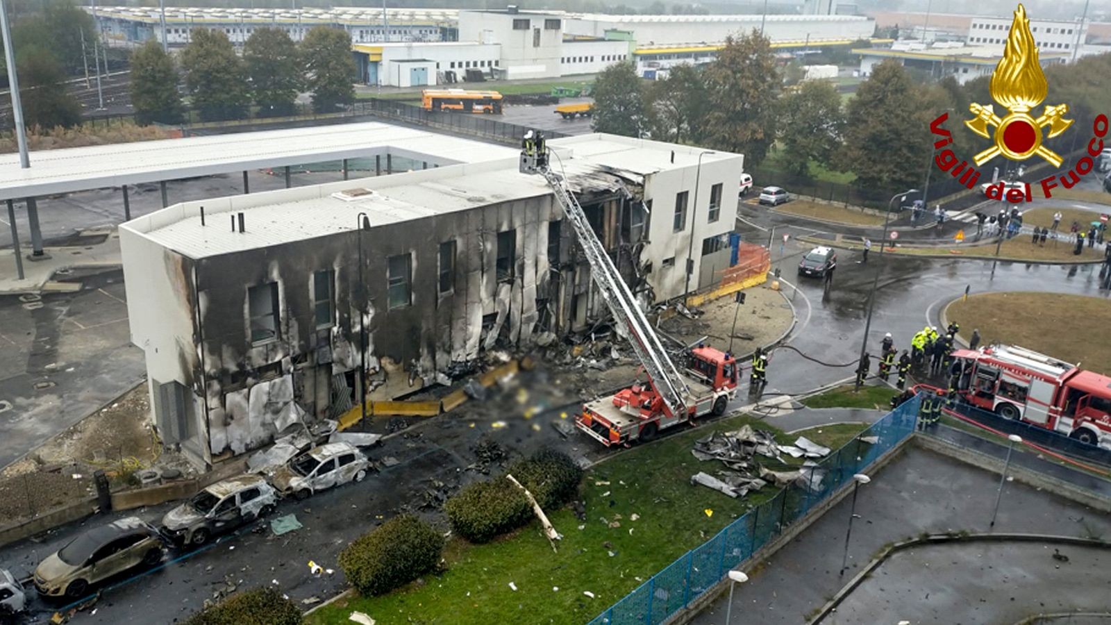 Il luogo dell'incidente aereo di San Donato Milanese in cui han no perso la vita 8 persone il 3 ottobre 2021