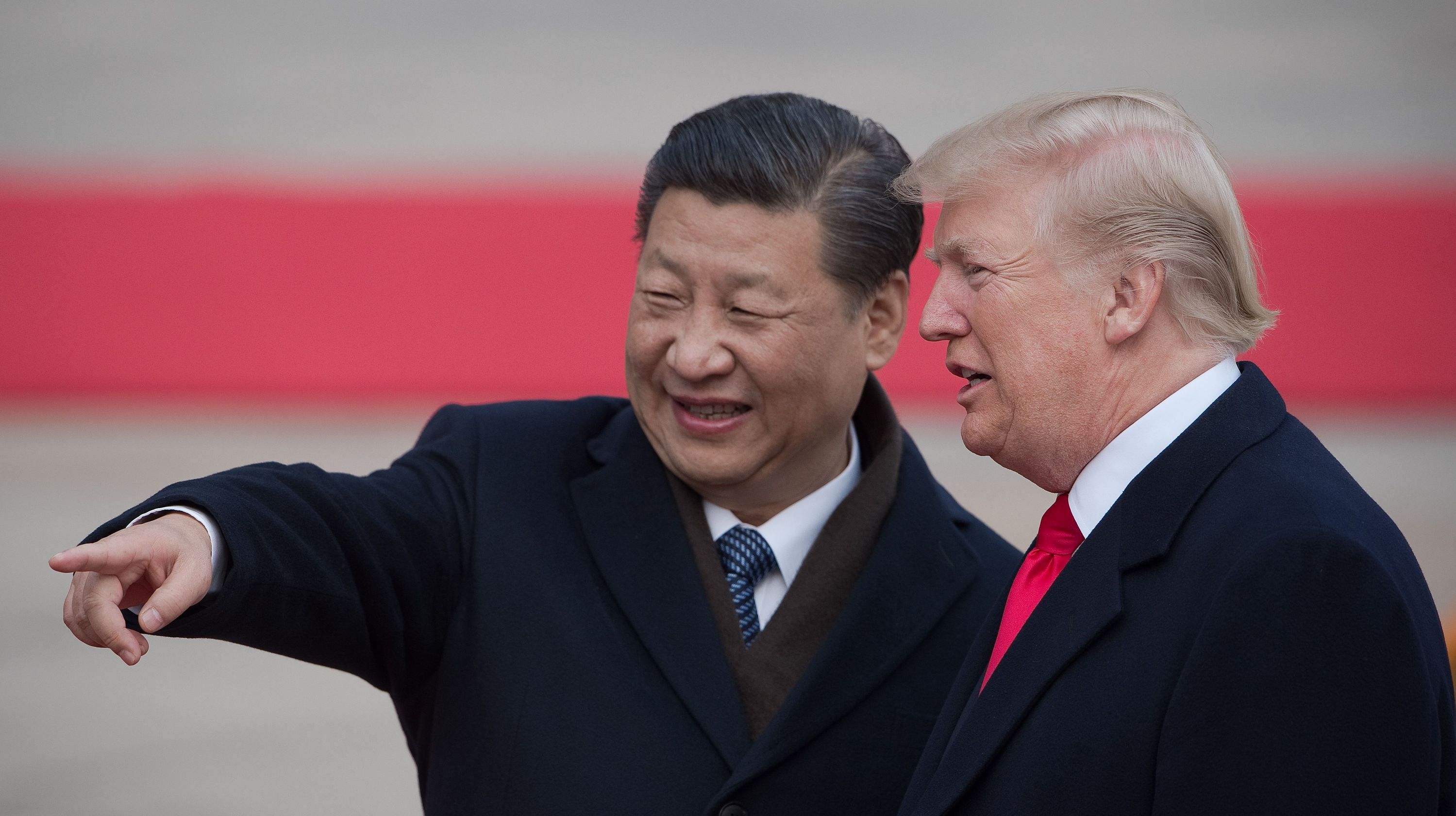 Il presidente della Cina Xi Jinping con quello degli Stati Uniti Donald Trump