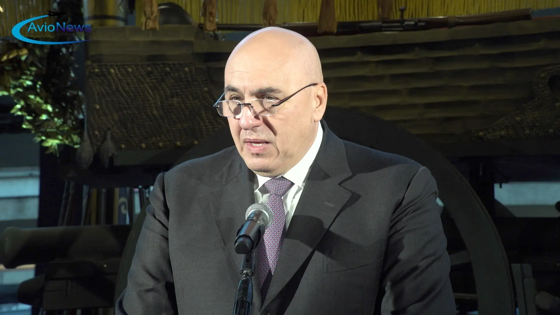Guido Crosetto, the Italian Defense Minister of the Meloni government, during his speech on the occasion of the celebrations for the arrival of the "Train of Remembrance" that carried the Unknown Soldier in 1921 at the Rome-Termini station in November 4, 2022