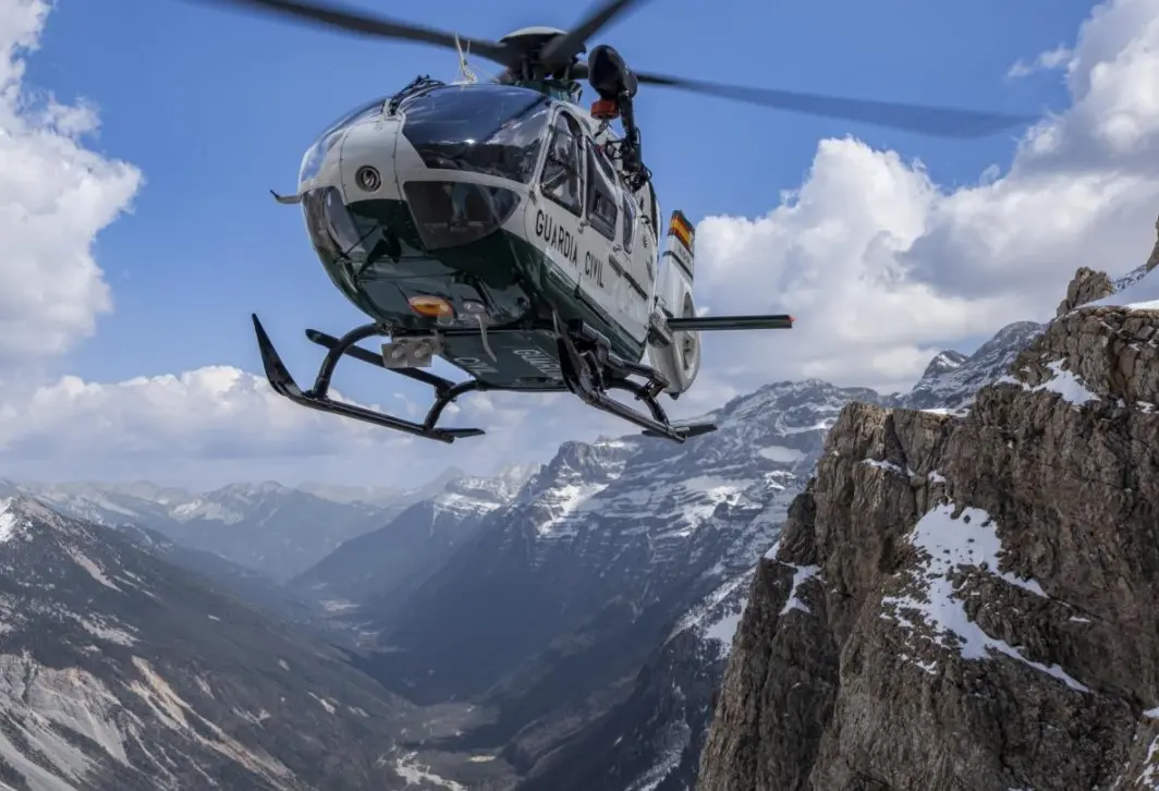 H-135 helicopter in flight of the Spanish Guardia Civil