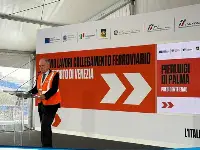 Venezia, 11 dicembre 2023. Enac: il presidente Pierluigi Di Palma durante il suo intervento alla cerimonia avvio dei lavori per il collegamento ferroviario con l’aeroporto di Venezia