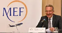 Rome, on July 3, 2024. Antonino Turicchi, President of ITA Airways at the press conference at the Italian Ministry of Economy and Finance (MEF)