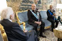 Palazzo del Quirinale, 14/11/2024 (II mandato) Il presidente della Repubblica Sergio Mattarella incontra il generale Corpo d'Armata Teo Luzi (sinistra) ed il parigrado Salvatore Luongo, rispettivamente comandante generale dell’Arma dei Carabinieri uscente e subentrante