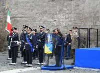 14 aprile 2023, Viterbo: cerimonia di giuramento del 25esimo corso di 127 allievi marescialli AMI: il discorso del sottosegretario Difesa Isabella Rauti