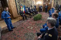 Palazzo del Quirinale, 25/09/2024 (II mandato) Il presidente della Repubblica Sergio Mattarella in occasione dell'incontro con i piloti della Pattuglia acrobatica nazionale (Pan)