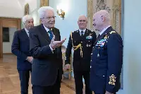 Palazzo del Quirinale, 25/09/2024 (II mandato) Il presidente della Repubblica Sergio Mattarella in occasione dell'incontro con i piloti della Pattuglia acrobatica nazionale (Pan)