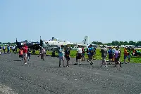 An aircraft on display at the Oshkosh 2024 show