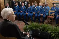 Palazzo del Quirinale, 25/09/2024 (II mandato) Il presidente della Repubblica Sergio Mattarella in occasione dell'incontro con i piloti della Pattuglia acrobatica nazionale (Pan)