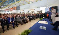 Salerno, 11 luglio 2024. Intervento del ministro Infrastrutture e trasporti Matteo Salvini durante l'inaugurazione dello scalo campano